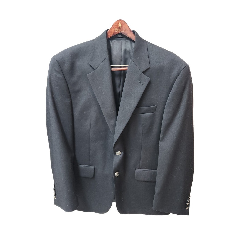 Michael Kors Men's 40‎  Blazer Jacket Navy Blue Wool 2 Metal Button Sport Coat